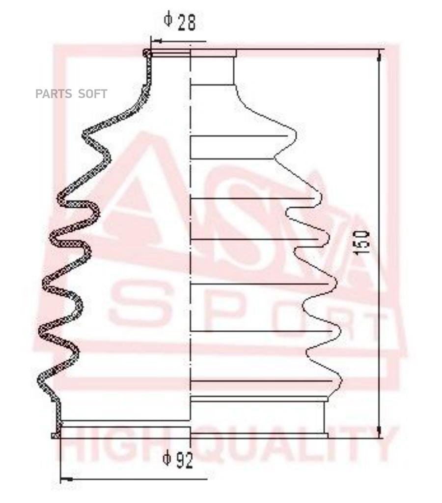 

Пыльник ШРУСа (К-кт без смазки) 27x89x130