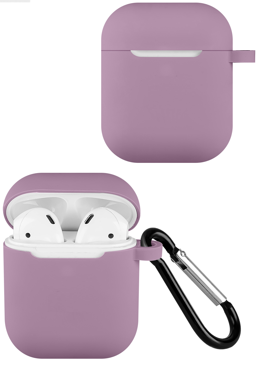 

Чехол для Apple AirPods 1/ AirPods 2 с карабином blackcurrant (Пурпурный), Фиолетовый