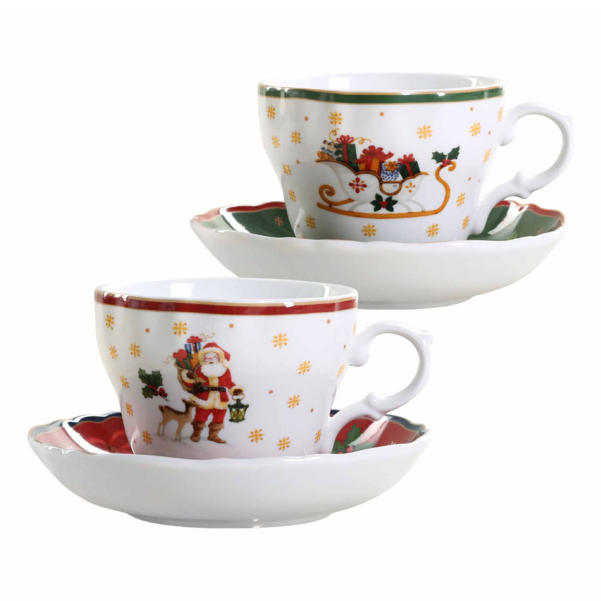 Чайный набор Porcelana Bogucice Christmas 2 персоны 4 предмета