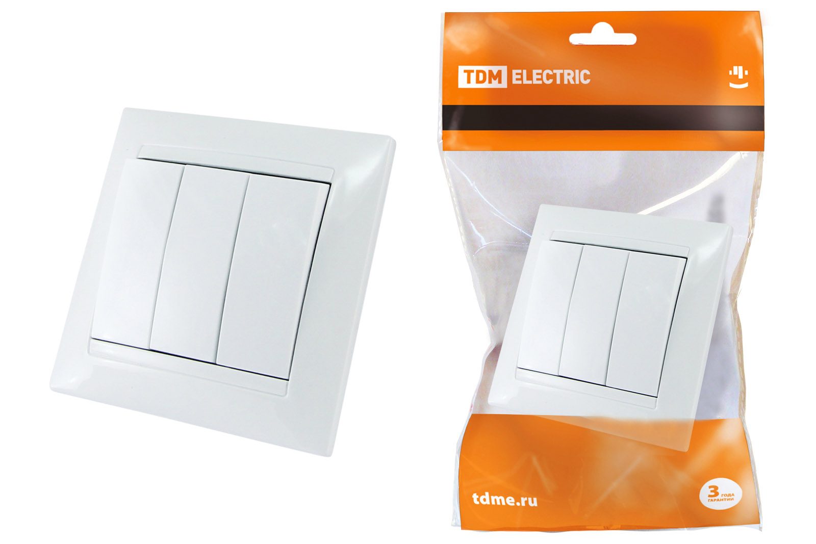 

Выключатель TDM ELECTRIC 10А SQ1815-0003, Белый, Лама-3