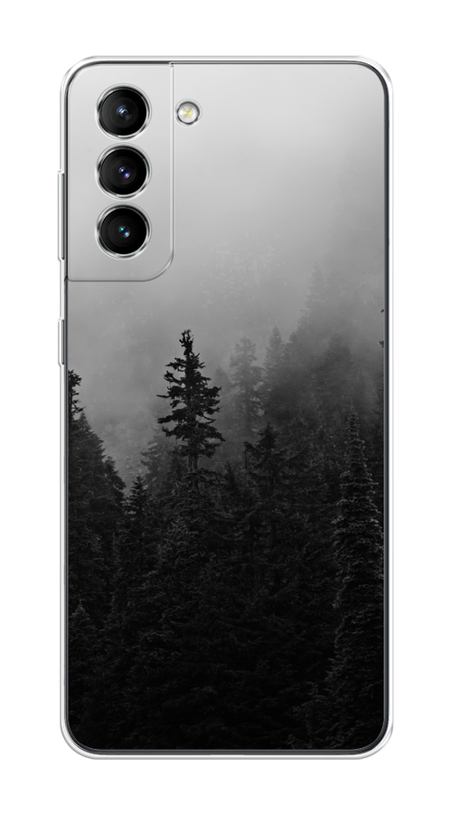 

Чехол на Samsung Galaxy S21 "Туманный лес", Серый;черный, 2101850-2