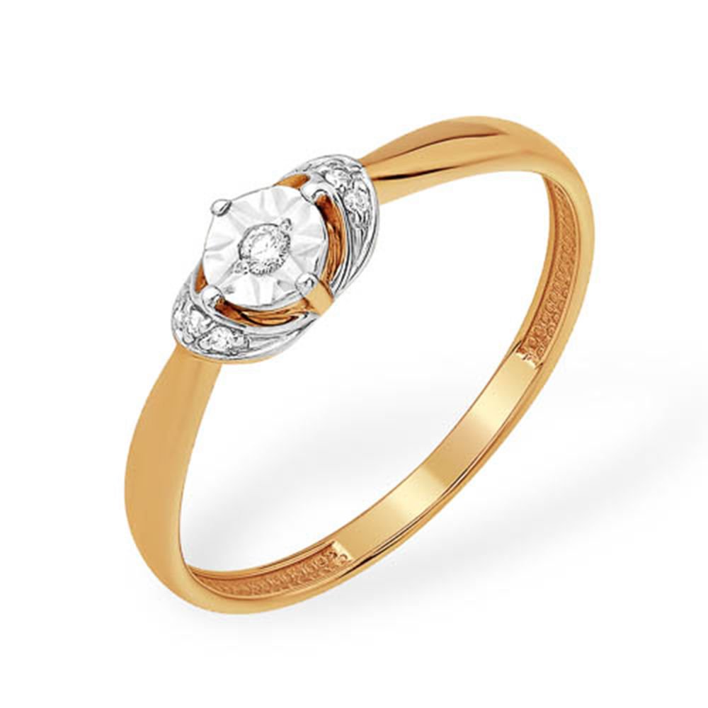 

Кольцо женское из красного золота с бриллиантом 585Gold 101008444, р, 101008444