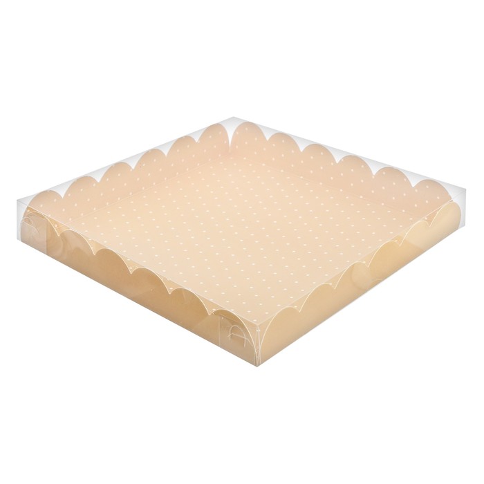 

Коробка для кондитерских изделий с PVC-крышкой «Кружевная», 21 × 21 × 3 см, Коллекция упаковки "Эко стиль"