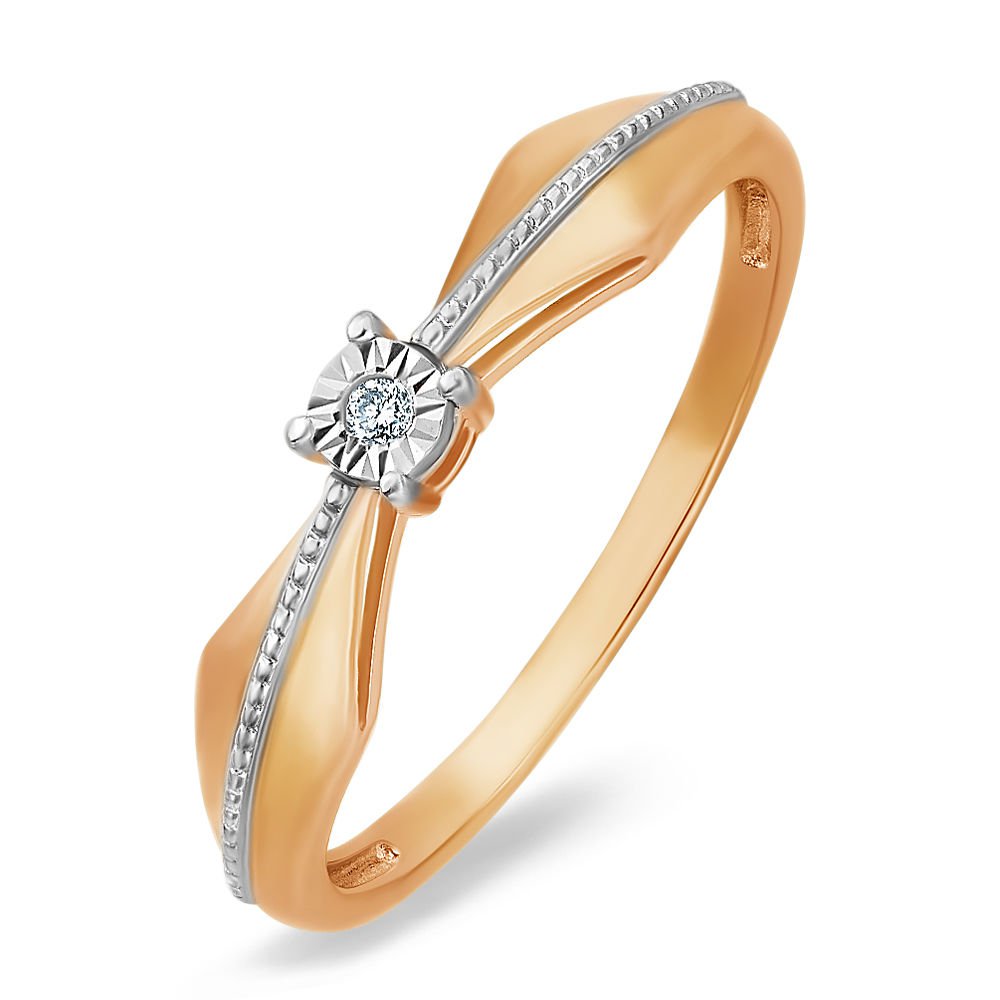 

Кольцо женское из красного золота с бриллиантом 585Gold 101008447, р, 101008447