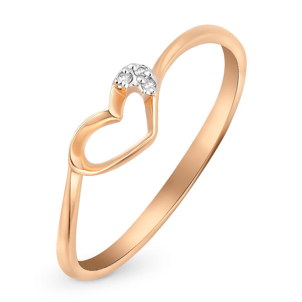 

Кольцо женское из красного золота с бриллиантом 585Gold 101001786, р, 101001786