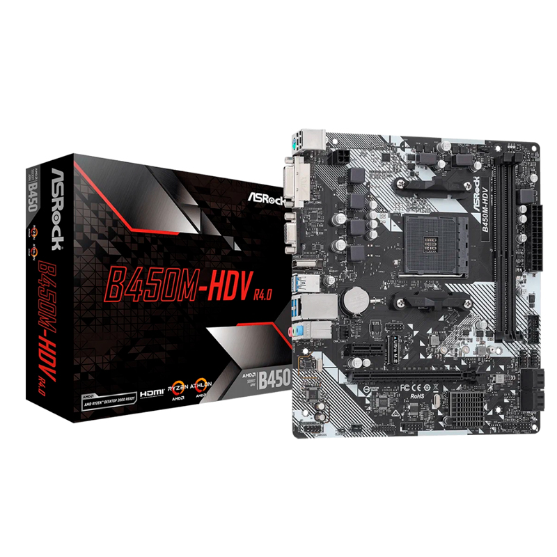 

Материнская плата ASRock B450M-HDV, B450M-HDV