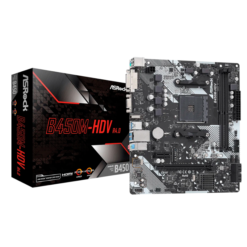 

Материнская плата ASRock B450M-HDV R4.0, B450M-HDV R4.0