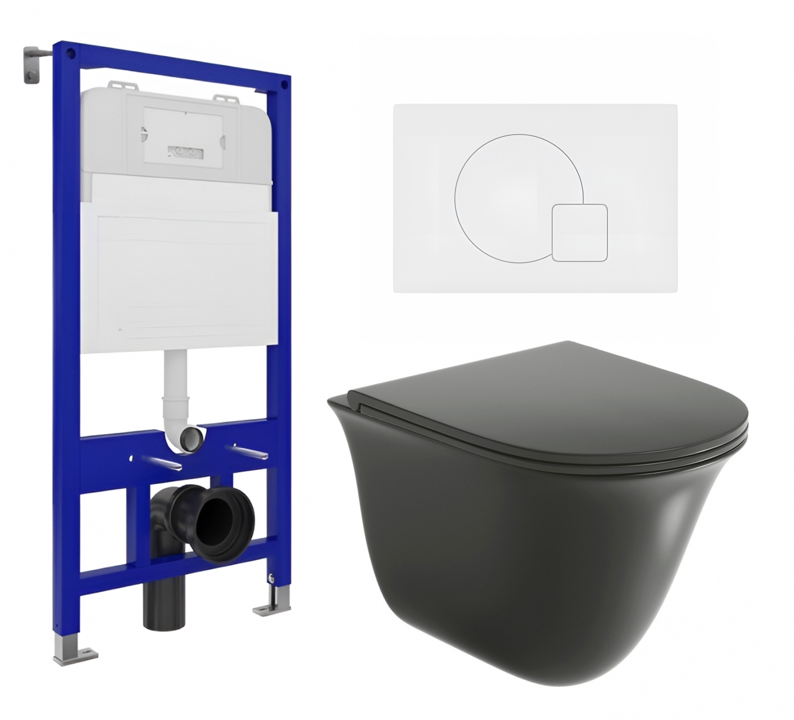 Комплект инсталляция Enio Tecnico унитаз Grossman кнопка белая 544505 35671₽