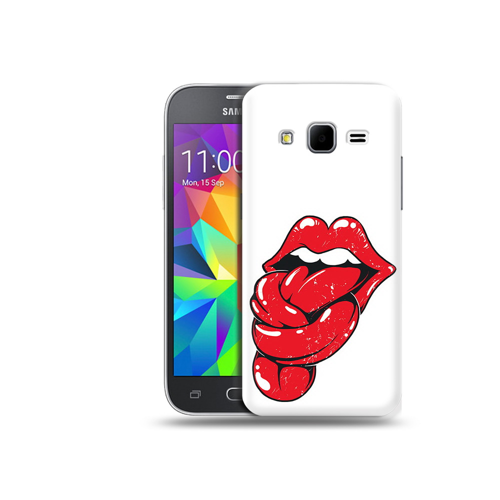 

Чехол MyPads Tocco для Samsung Galaxy Core Prime яркие губы с языком (PT11933.566.705), Прозрачный, Tocco