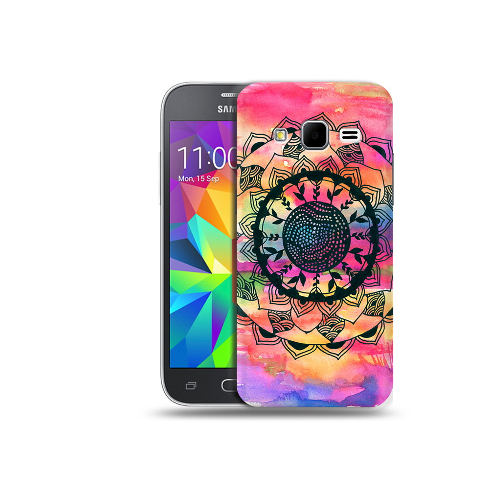 

Чехол MyPads Tocco для Samsung Galaxy Core Prime яркая абстракция круглый цветок, Прозрачный, Tocco