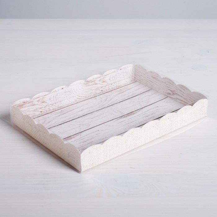

Коробка для кондитерских изделий с PVC-крышкой «Вкусно», 22 × 15 × 3 см, Коллекция упаковки "Эко стиль"