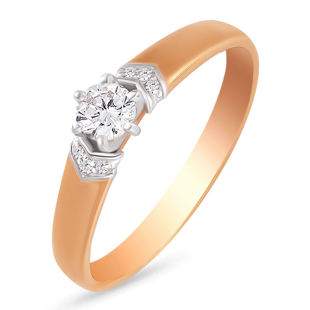

Кольцо женское из красного золота с бриллиантом 585Gold 101011262, р. 16,5, 101011262
