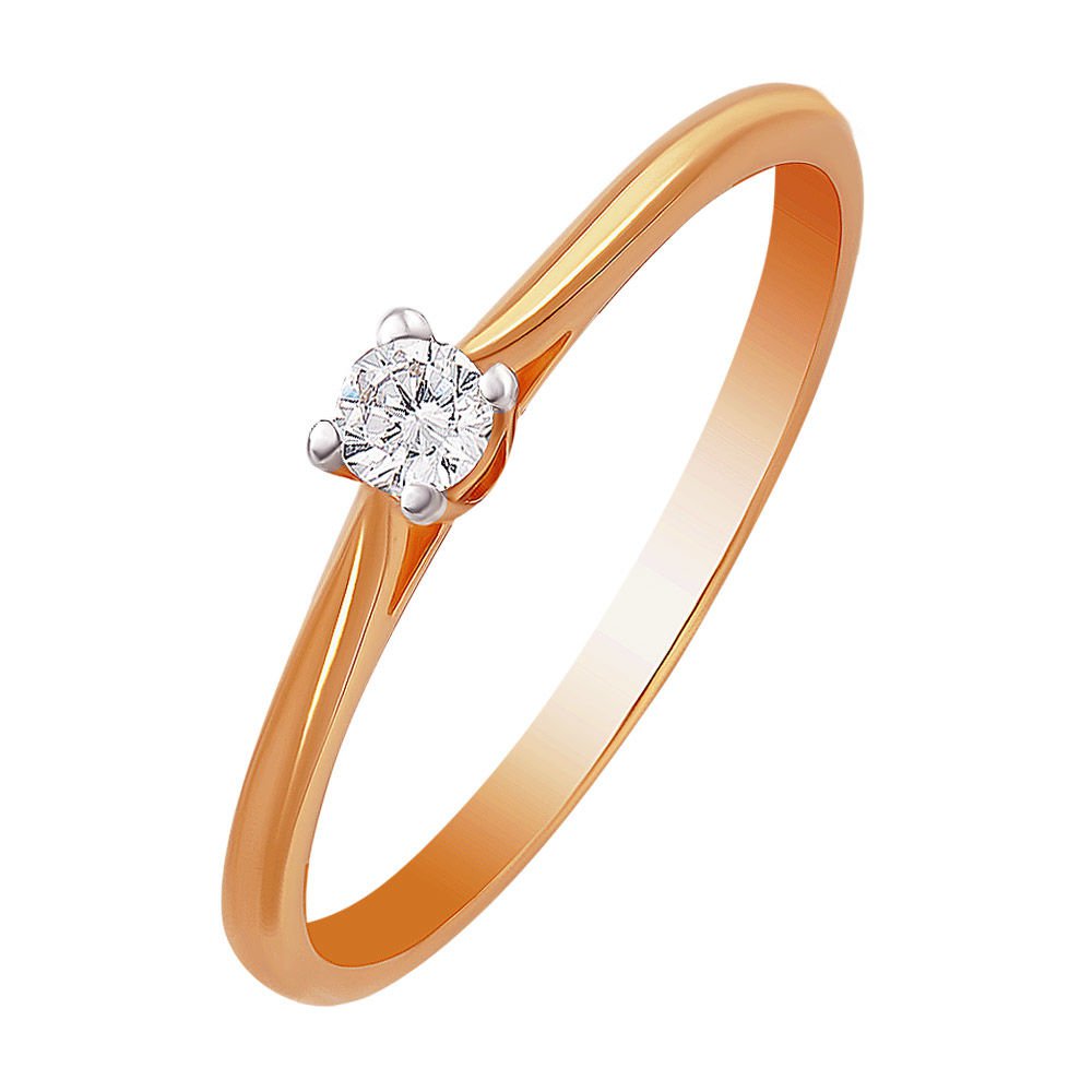 

Кольцо женское из красного золота с бриллиантом 585Gold 101011464, р, 101011464