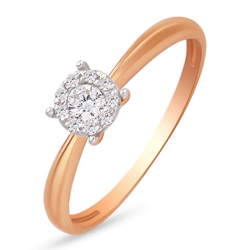 

Кольцо женское из красного золота с бриллиантом 585Gold 101011462, р, 101011462