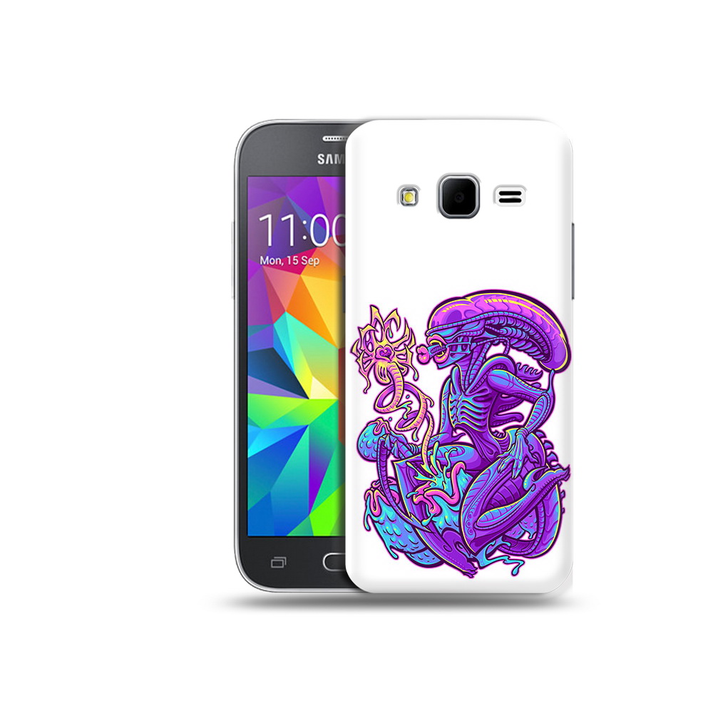 

Чехол MyPads Tocco для Samsung Galaxy Core Prime чужой фиолетовый цвет (PT11933.566.693), Прозрачный, Tocco