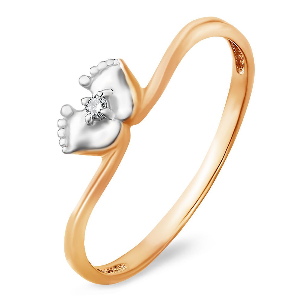 

Кольцо женское из красного золота с бриллиантом 585Gold 101008409, р, 101008409