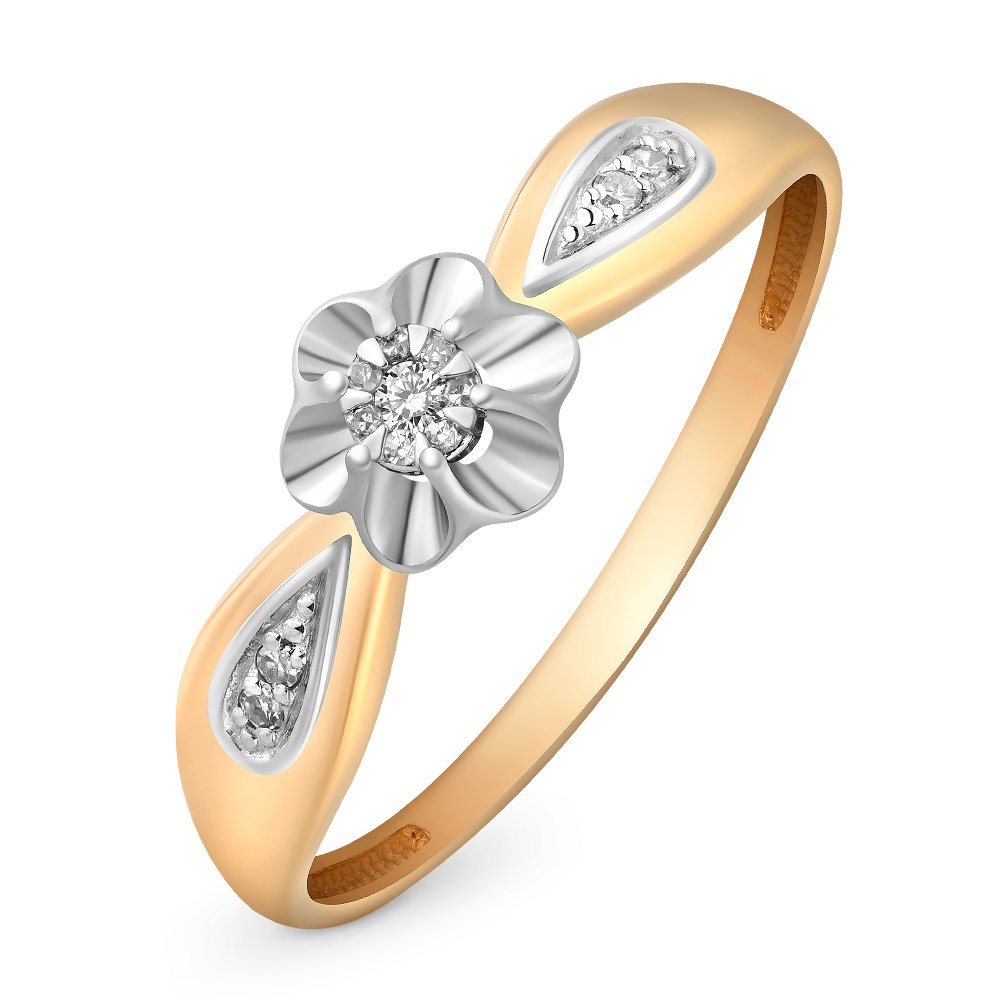 

Кольцо женское из красного золота с бриллиантом 585Gold 101008400, р. 18,5, 101008400