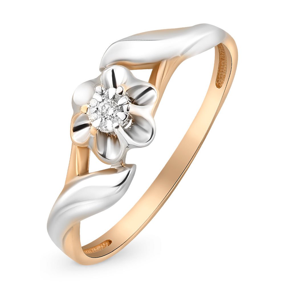 

Кольцо женское из красного золота с бриллиантом 585Gold 101008405, р, 101008405