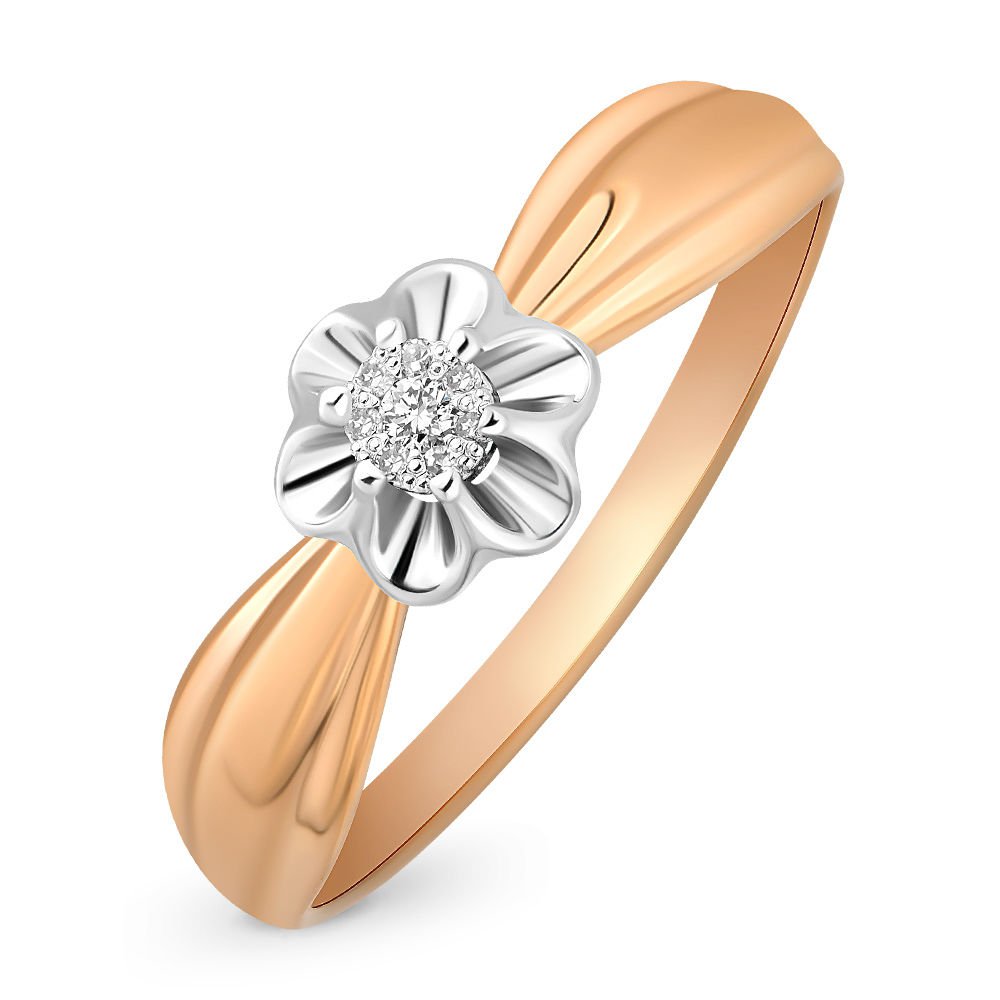 

Кольцо женское из красного золота с бриллиантом 585Gold 101008403, р, 101008403