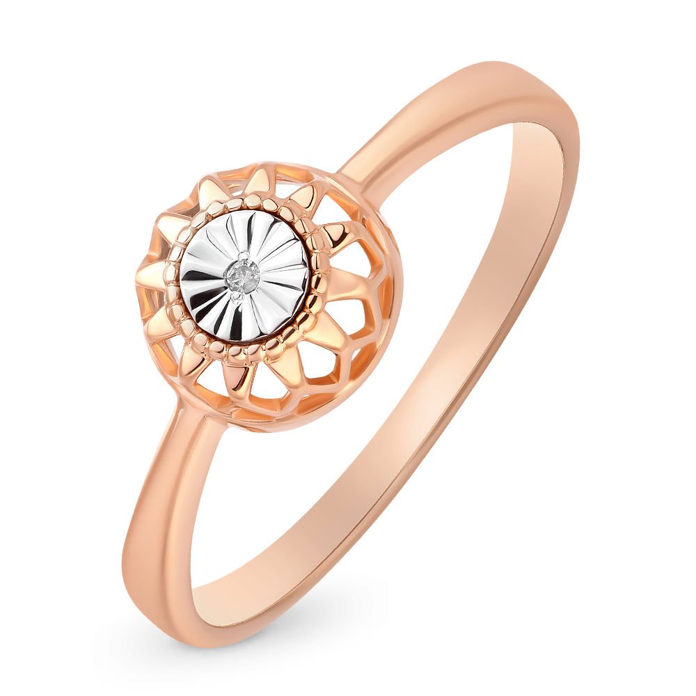 

Кольцо женское из красного золота с бриллиантом 585Gold 101002991, р, 101002991
