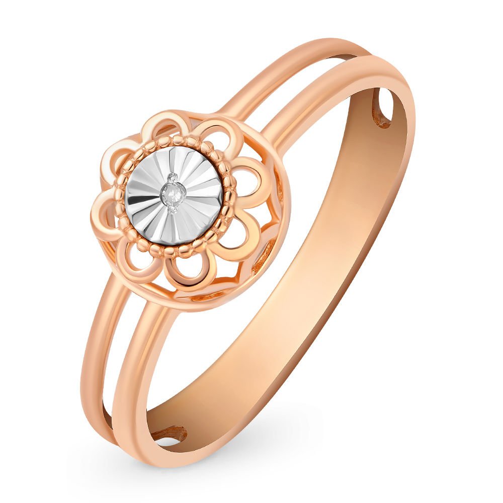 

Кольцо женское из красного золота с бриллиантом 585Gold 101002998, р. 18,5, 101002998