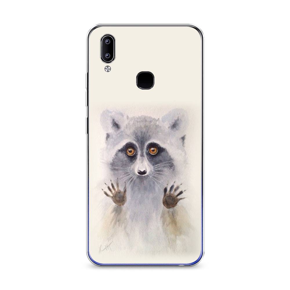 

Чехол на Vivo Y93 "Енот за стеклом", Бежевый;серый, 263950-4