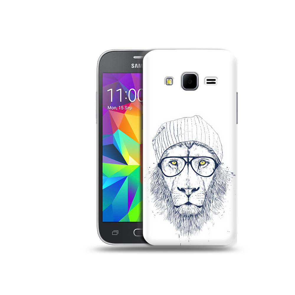 

Чехол MyPads Tocco для Samsung Galaxy Core Prime хиппи лев (PT11933.566.663), Прозрачный, Tocco