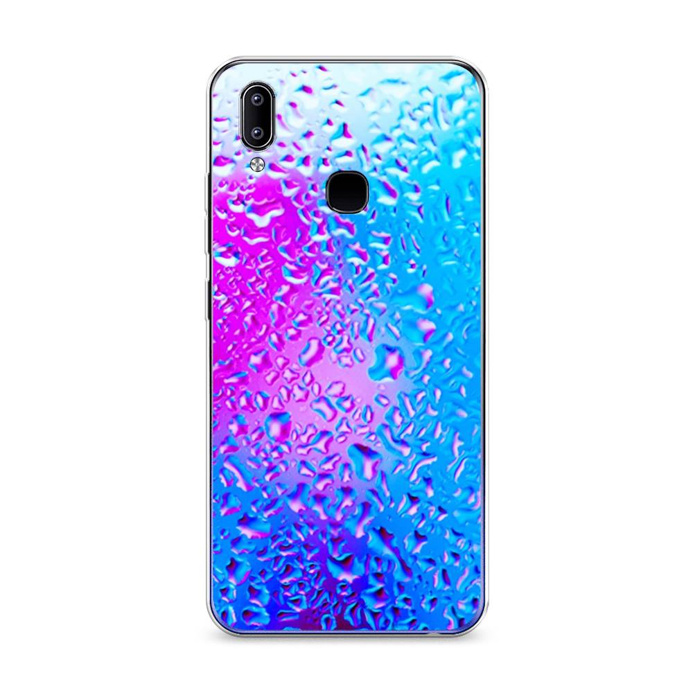 

Чехол на Vivo Y93 "Капли на стекле", Голубой;розовый, 263950-3