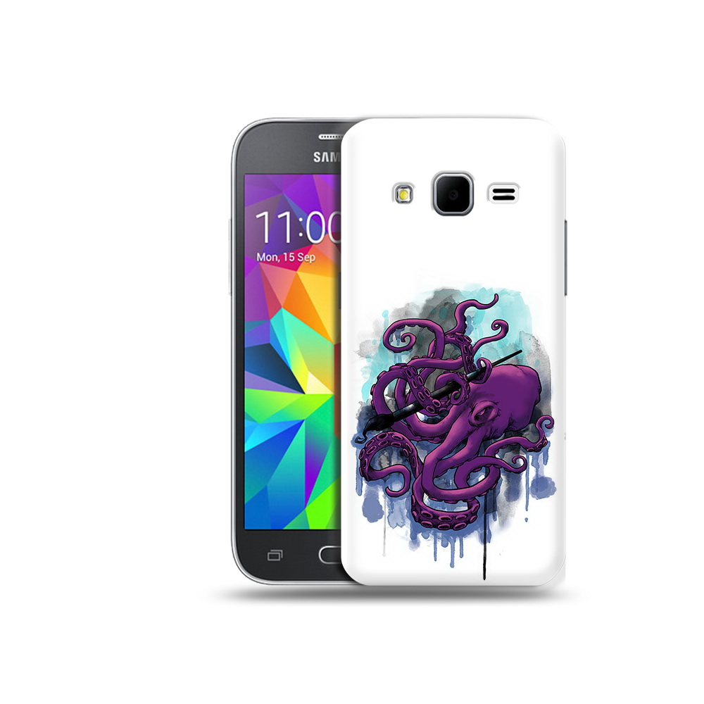 

Чехол MyPads Tocco для Samsung Galaxy Core Prime фиолетовый осьминог (PT11933.566.658), Прозрачный, Tocco
