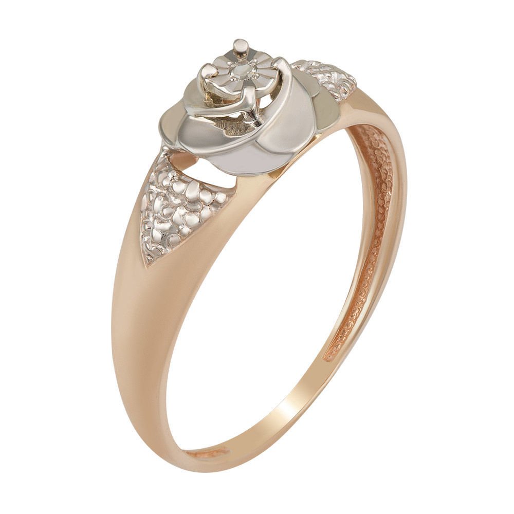 

Кольцо женское из красного золота с бриллиантом 585Gold 101001755, р, 101001755