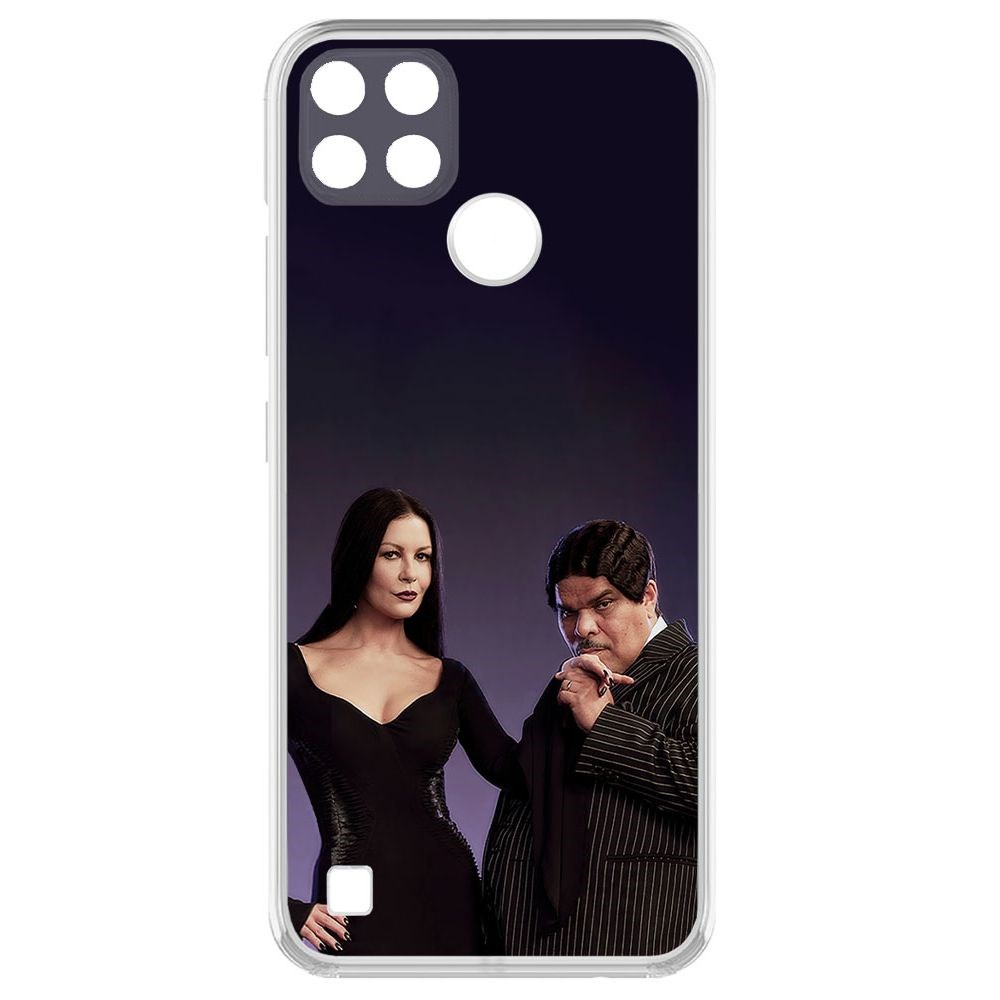 

Чехол-накладка Krutoff Clear Case Уэнсдей Аддамс - Мортиша и Гомес для Realme C25Y, Прозрачный