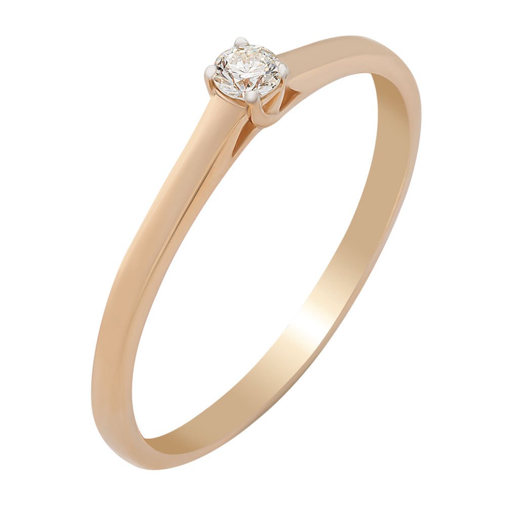 

Кольцо женское из красного золота с бриллиантом 585Gold 101001593, р, 101001593