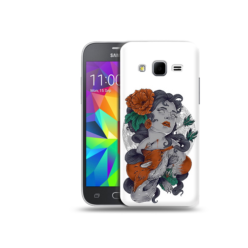 

Чехол MyPads Tocco для Samsung Galaxy Core Prime темная девушка с лисой (PT11933.566.639), Прозрачный, Tocco