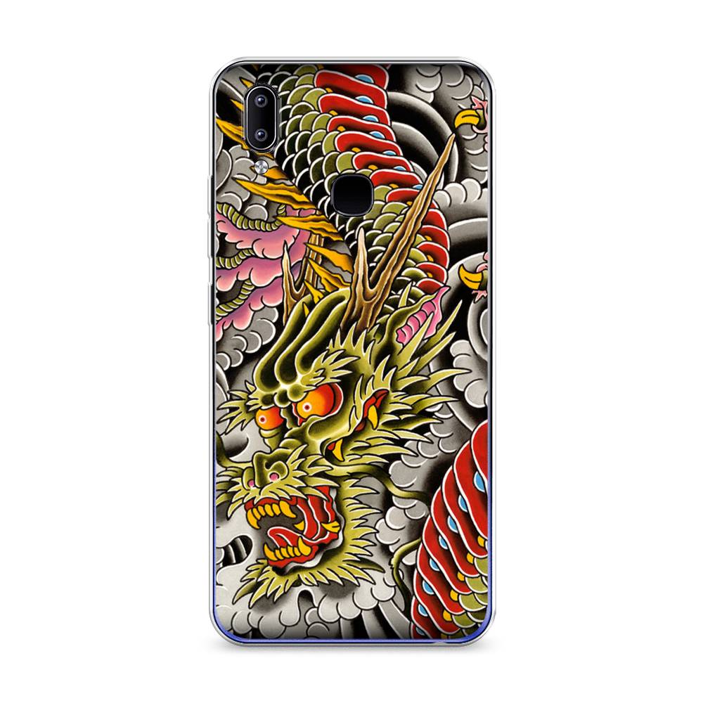 

Чехол на Vivo Y93 "Японский дракон", Желтый;розовый;красный, 263950-4