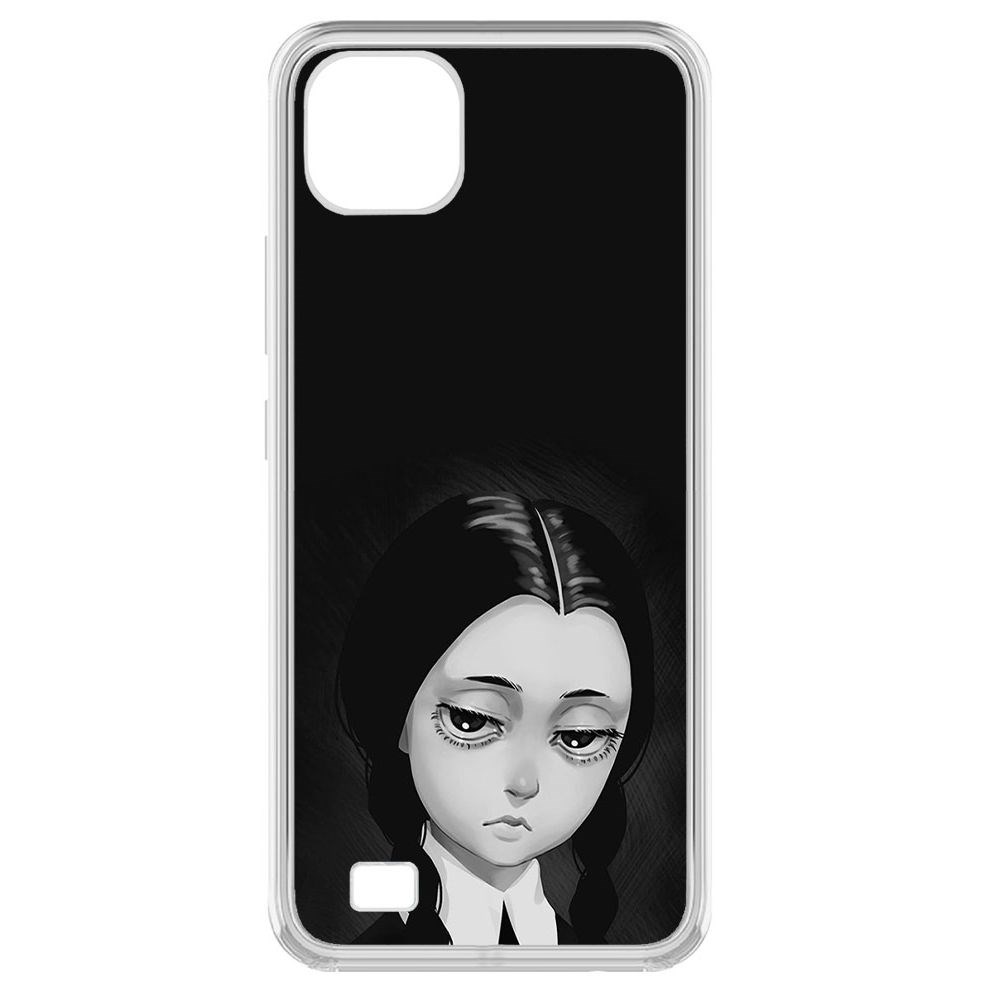 

Чехол-накладка Krutoff Clear Case Уэнсдей Аддамс - Рисованная Уэнсдей для Realme C20, Прозрачный
