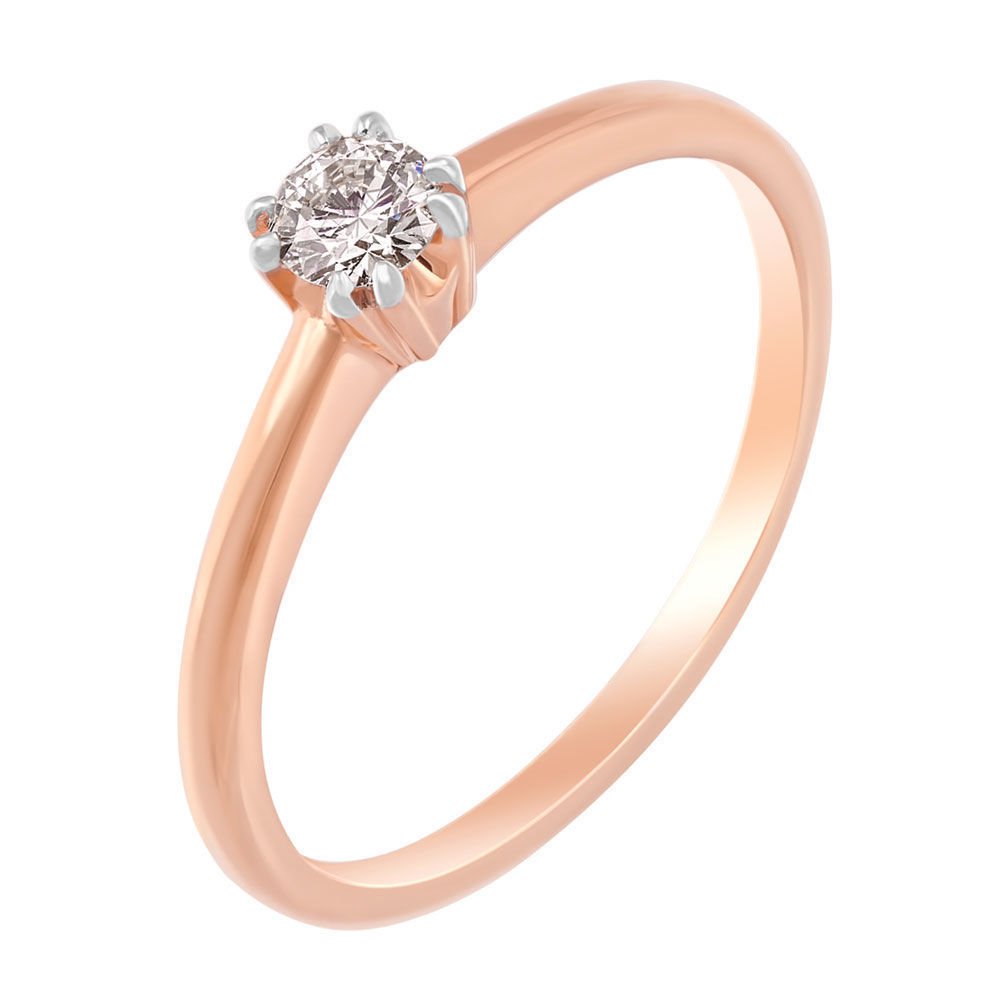 

Кольцо женское из красного золота с бриллиантом 585Gold 101001572, р. 17, 101001572