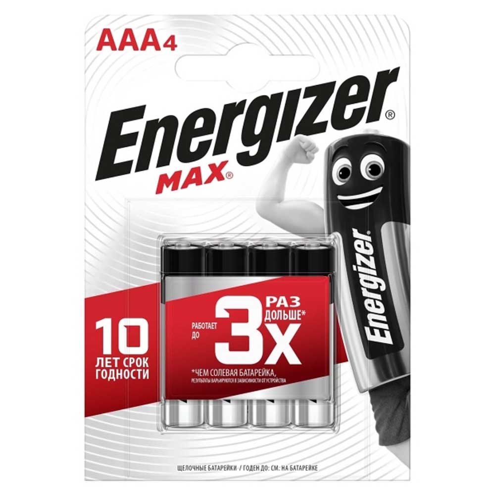 

Элемент питания ENERGIZER E92 /LR03 MAX BP4 E300157300 (4 шт)