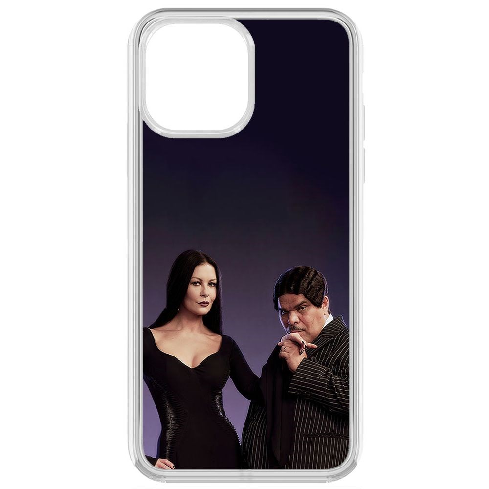 

Чехол-накладка Krutoff Clear Case Уэнсдей Аддамс - Мортиша и Гомес для iPhone 13 Pro Max, Прозрачный