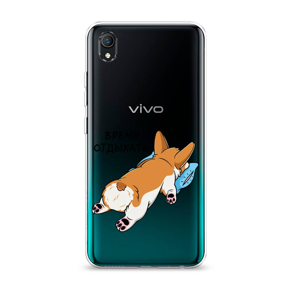 

Чехол на Vivo Y91c "Корги отдыхает", Черный;коричневый;голубой, 263250-1