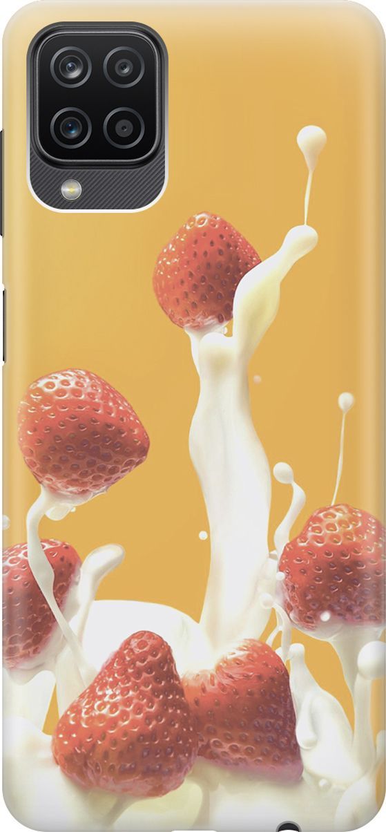

Чехол на Samsung Galaxy A12/M12 с принтом "Клубника и сливки", Белый;желтый, 7058