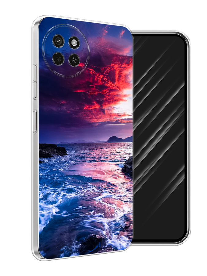 

Чехол Awog на Itel S23 "Волны 1", Розовый;синий, 3201450-1