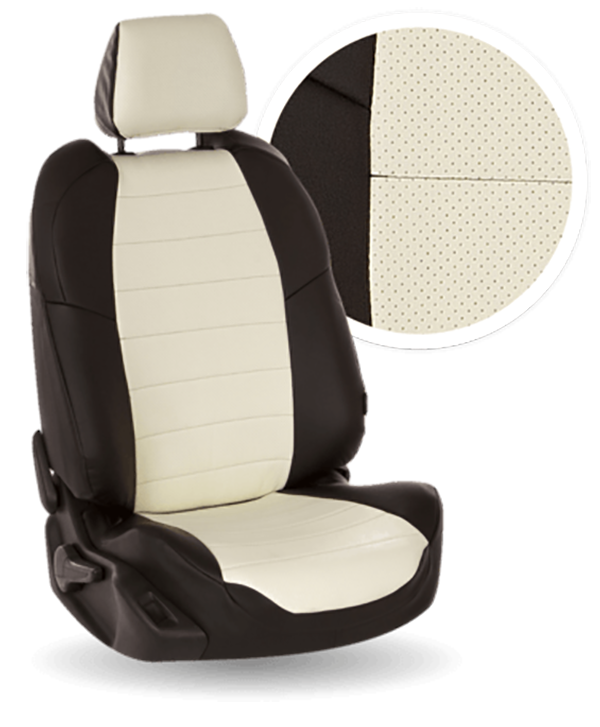 

Авточехлы Автопилот LADA Largus Экокожа / Черный + Белый