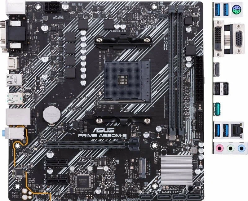 

Материнская плата ASUS PRIME A520M-E (90MB1510-M0EAY0), PRIME A520M-E