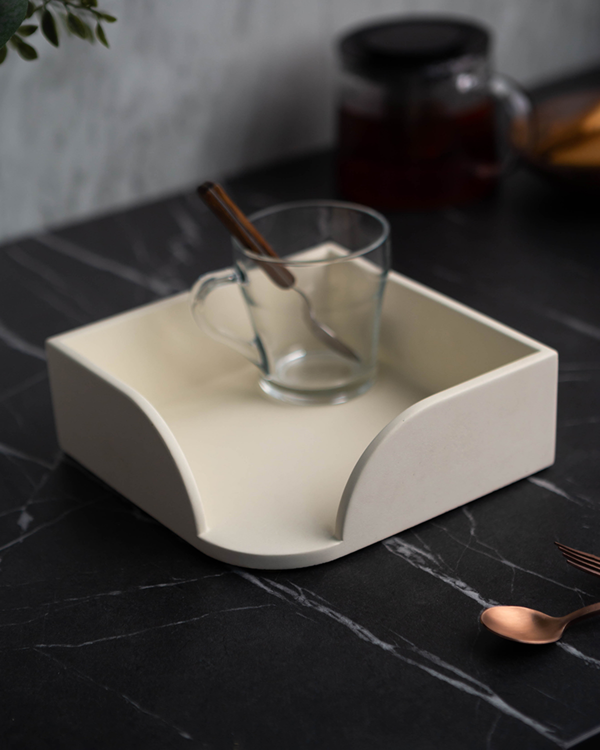 

Держатель для специй MUSKO HOME Anna M 19x19 см бетон кремовая, Anna M