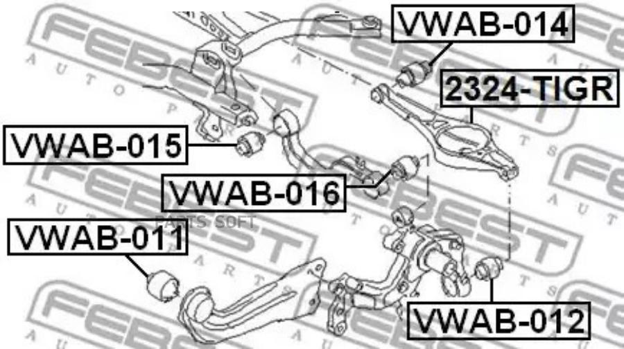 

FEBEST С-б.зад.подвески AUDI A3A3 SPORTBACK 8P 2003-2013 FEBEST VWAB-015