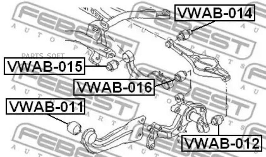 

FEBEST С-б.зад.подвески AUDI A3A3 SPORTBACK 8P 2003-2013 FEBEST VWAB-014