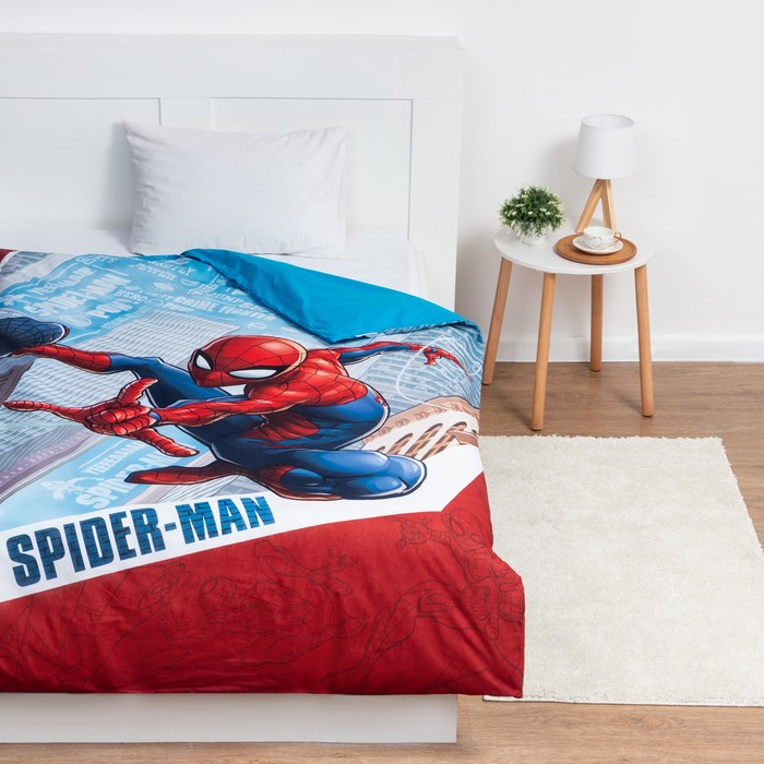 фото Пододеяльник детский «человек-паук: супергерой», 143х215 см, 100 % хлопок, поплин nobrand