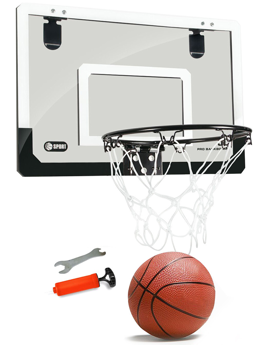 фото Набор баскетбольное кольцо, с возможностью установки на дверь, цвет черный город игр