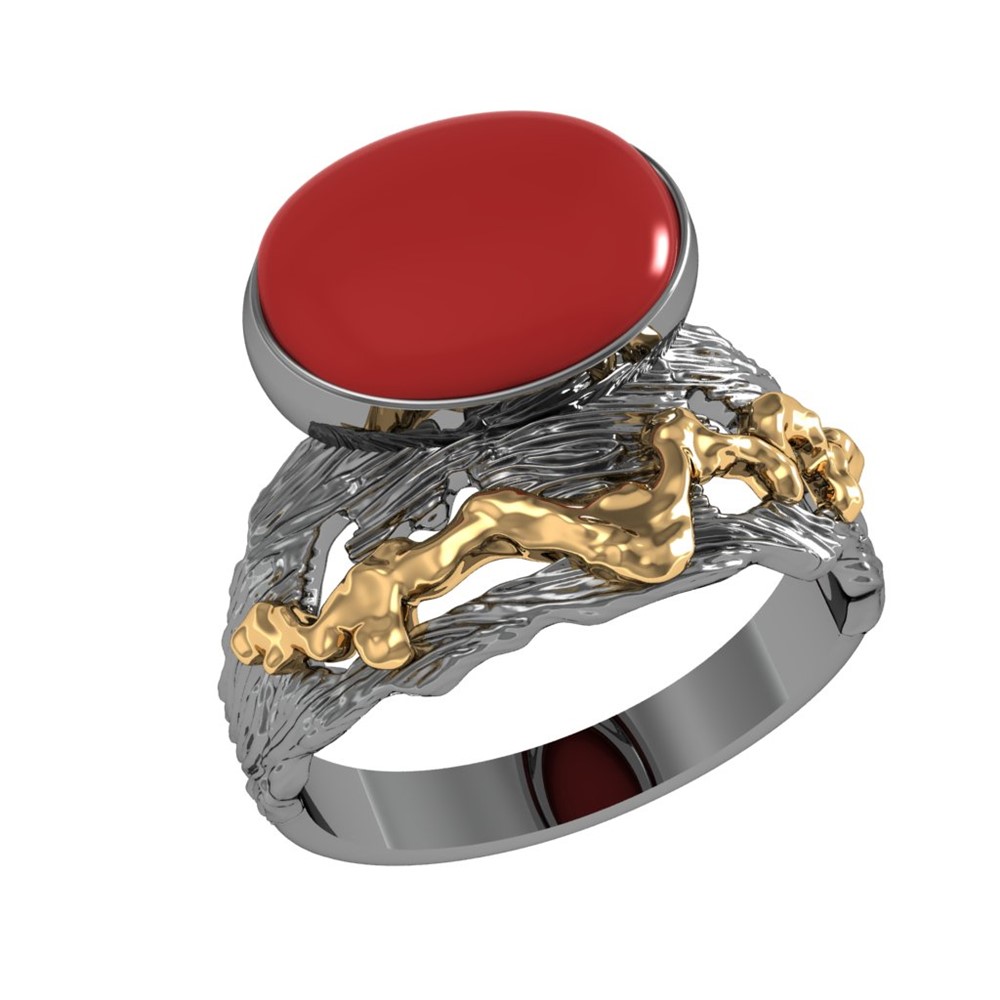 

Кольцо из серебра р., ПРИВОЛЖСКИЙ ЮВЕЛИР 297716-KR, коралл, 297716-KR