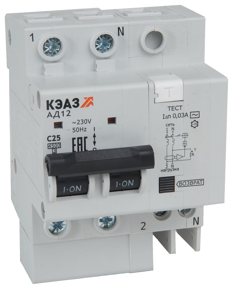 Выключатель автоматический АД12-22C16-AC-УХЛ4 дифференциального тока с защитой от сверхток